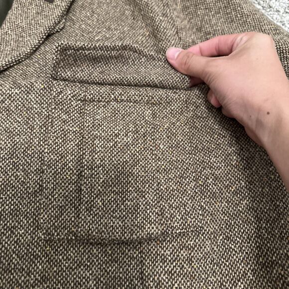 Vintage Orvis Wool Tweed Herringbone Blazer Jacket Men’s Large Elbow Patch - Picture 7 of 12